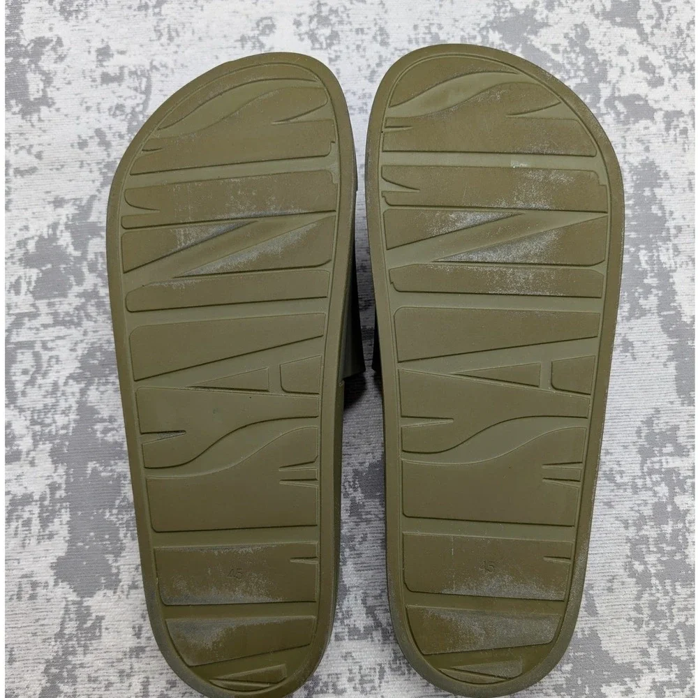 AllSaints Mens Olive Green Slides Sandals Size 12 US 45 EU‎ 11 UK Renegade